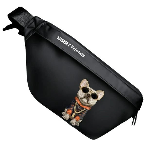Nimmy Crossbody Glasses Cool Dog Shoulder Bag - Black_0