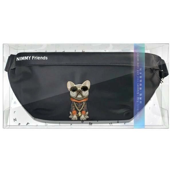 Nimmy Crossbody Glasses Cool Dog Shoulder Bag - Black_11
