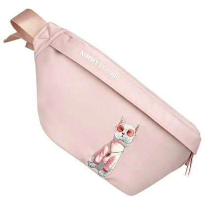 Nimmy Crossbody Glasses Cool Cat Shoulder Bag - Pink_0