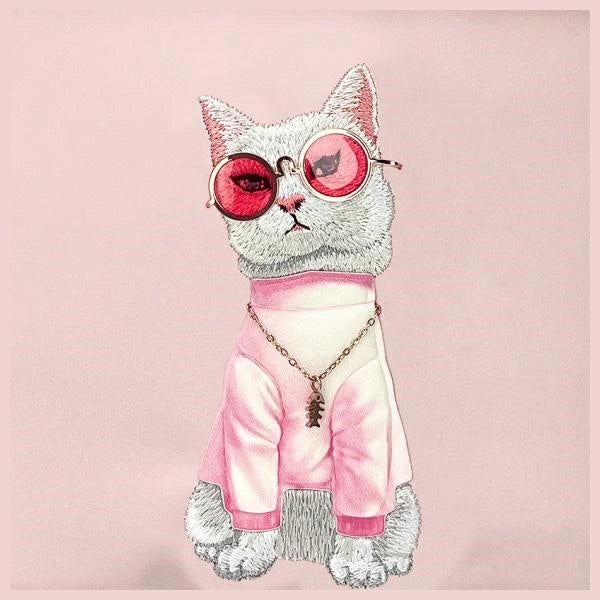 Nimmy Crossbody Glasses Cool Cat Shoulder Bag - Pink_2