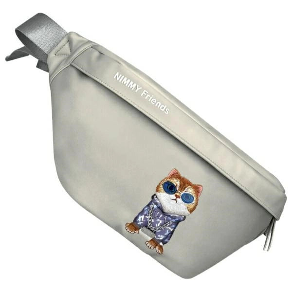 Nimmy Crossbody Glasses Cool Cat Shoulder Bag - Gray_0