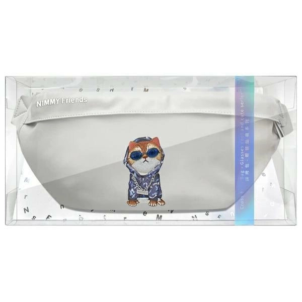 Nimmy Crossbody Glasses Cool Cat Shoulder Bag - Gray_11