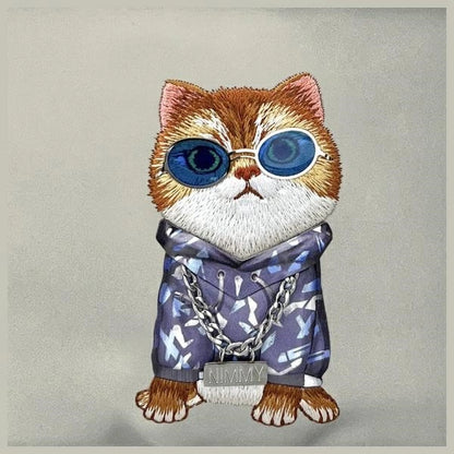 Nimmy Crossbody Glasses Cool Cat Shoulder Bag - Gray_2