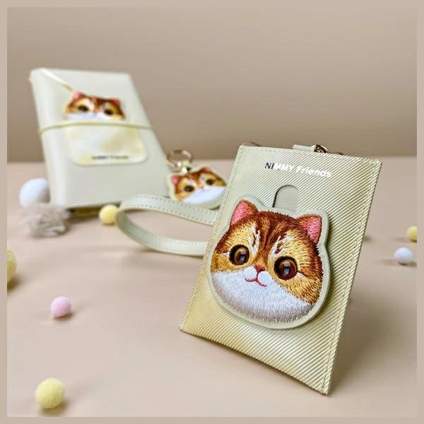 Nimmy Big Eyed Pet 2.0 Cat Wallet Card Holder - Beige_3
