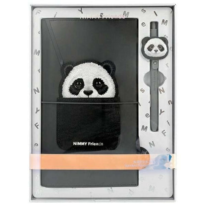 Nimmy Big Eyed Pet 2.0 Panda 2-in-1 Notebook + Pen Set - Black_0