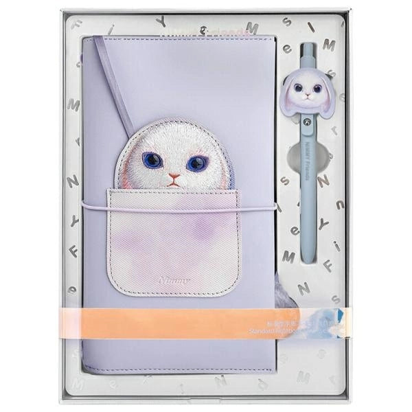 Nimmy Big Eyed Pet 2.0 Rabbit 2-in-1 Notebook + Pen Set - Purple_0
