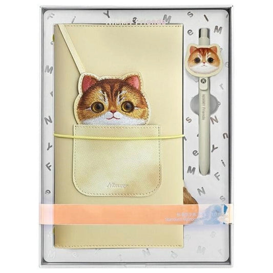Nimmy Big Eyed Pet 2.0 Cat 2-in-1 Notebook + Pen Set - Beige_0