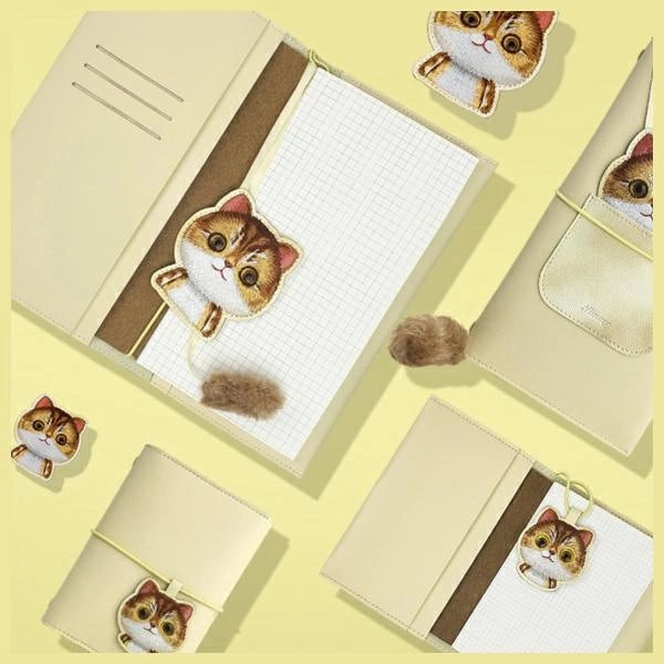Nimmy Big Eyed Pet 2.0 Cat 2-in-1 Notebook + Pen Set - Beige_4