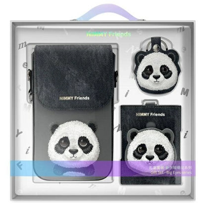 Nimmy Big Eyed Pet 2.0 Panda 3-in-1 Phone Bag + Wallet + Tracker Case - Black_0