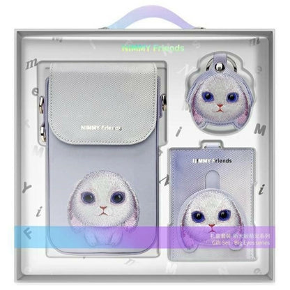 Nimmy Big Eyed Pet 2.0 Rabbit 3-in-1 Phone Bag + Wallet + Tracker Case - Purple_0