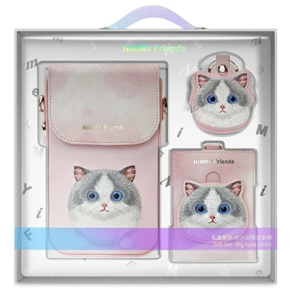 Nimmy Big Eyed Pet 2.0 Cat 3-in-1 Phone Bag + Wallet + Tracker Case - Pink_0