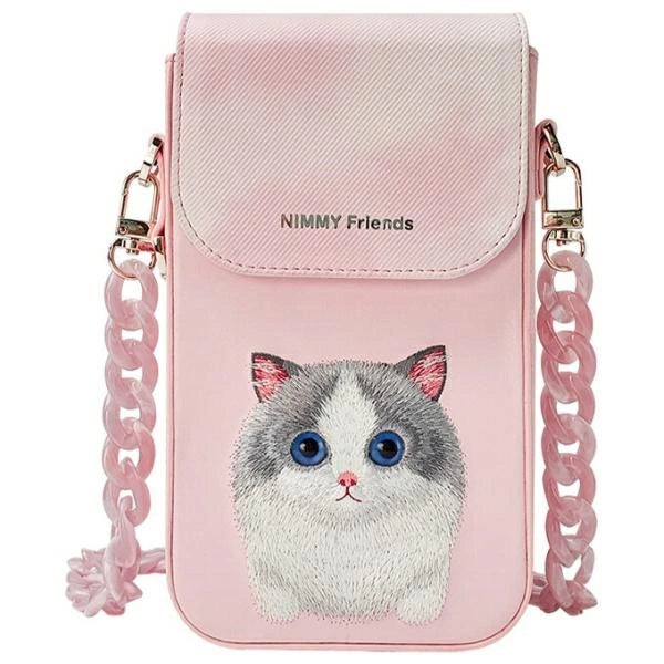 Nimmy Big Eyed Pet 2.0 Cat 3-in-1 Phone Bag + Wallet + Tracker Case - Pink_1