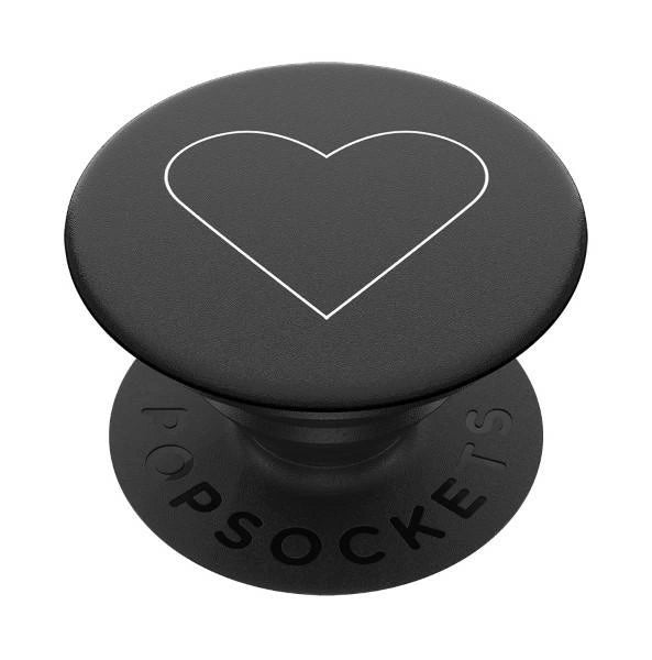 Popsockets 2 White Heart Black Holder and Phone Stand_0