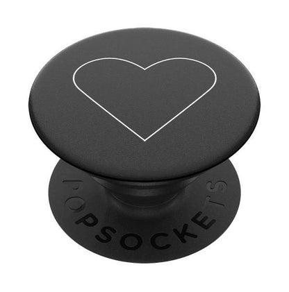 Popsockets 2 White Heart Black Holder and Phone Stand_0