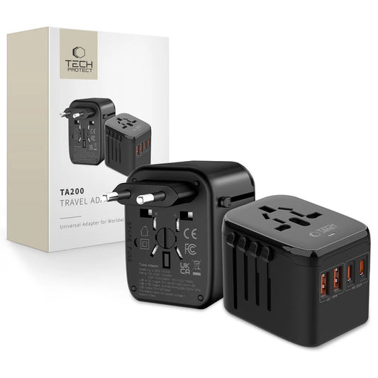 Tech-Protect TA200 EU / UK / US / AU adapter - black_0