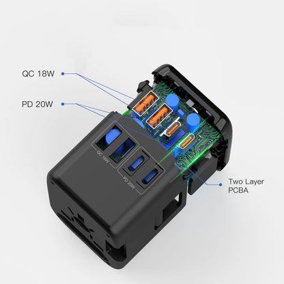 Tech-Protect TA200 EU / UK / US / AU adapter - black_7