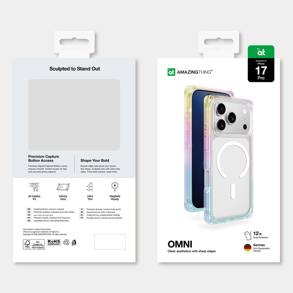AmazingThing Omni case for iPhone 17 Pro compatible with MagSafe - transparent-rainbow_5