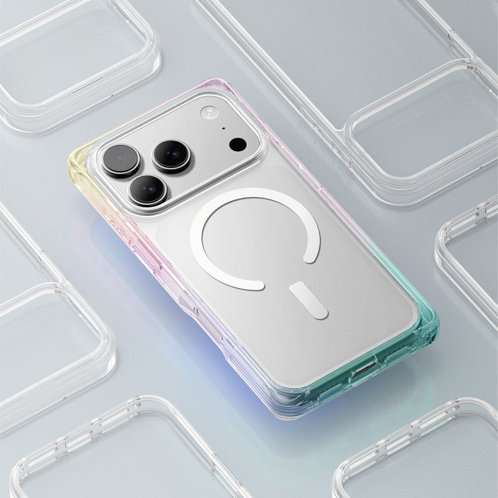 AmazingThing Omni case for iPhone 17 Pro Max compatible with MagSafe - transparent-rainbow_4