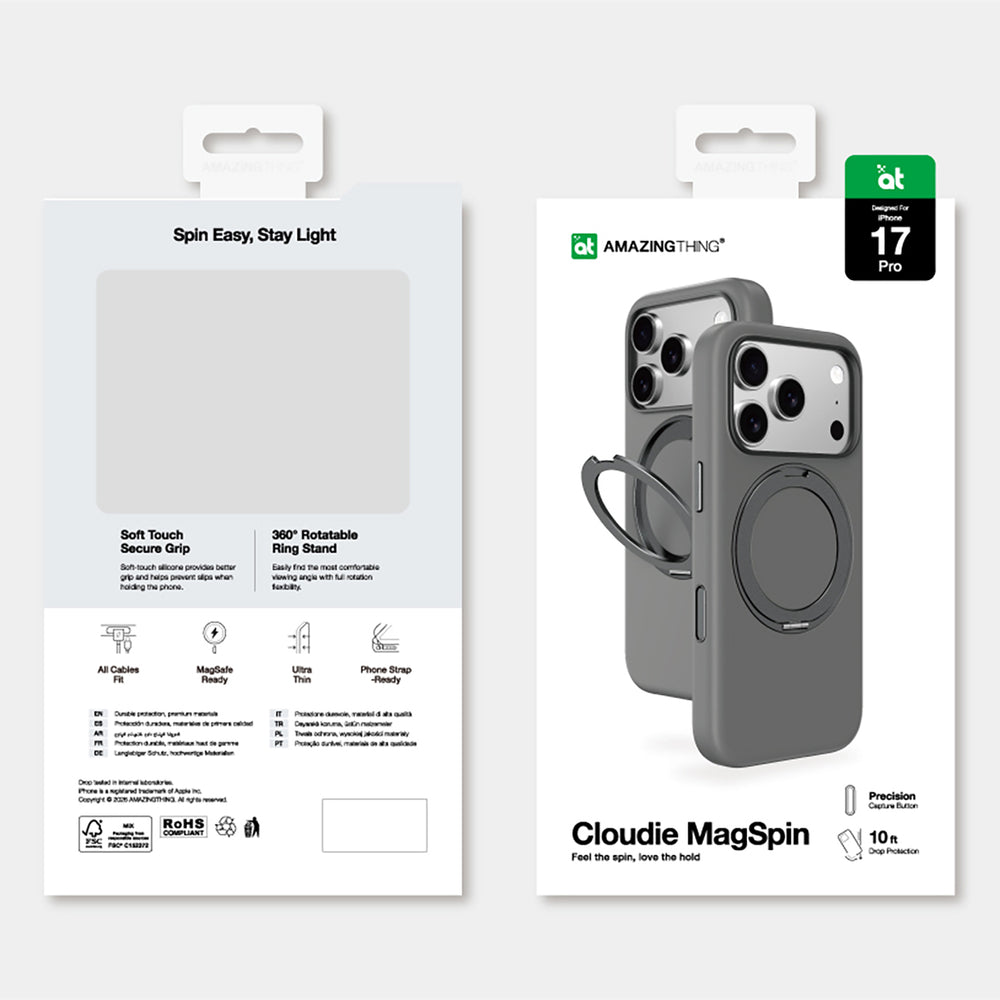AmazingThing Cloudie iPhone 17 Pro Case with Stand - Gray_7