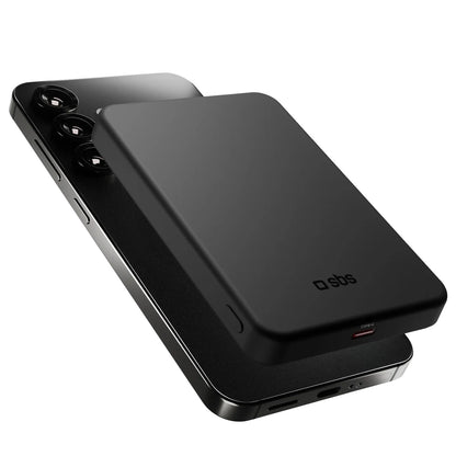 SBS Mag Power Qi2 5000 mAh Powerbank Compatible with MagSafe - Black_0