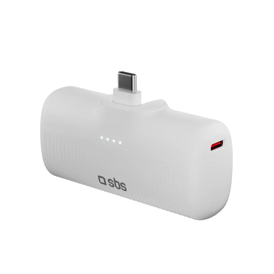SBS EcoPower 5000 mAh 10W Powerbank with Built-in USB-C Port - White_0