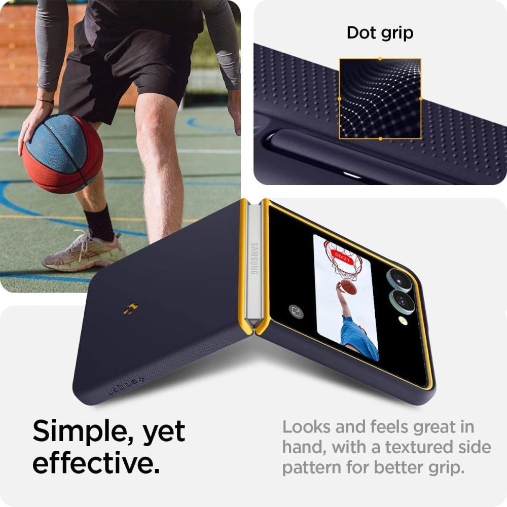 Nano Pop Mag MagSafe Case for Samsung Galaxy Z Flip 7 - Navy Blue and Yellow_3