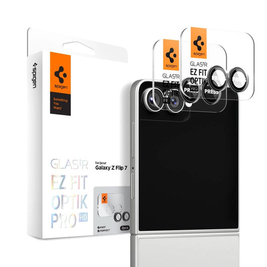 Spigen Optik Pro HD Glas.TR EZ Fit 2-pack Camera Protector for Samsung Galaxy Z Flip 7 - Black_0