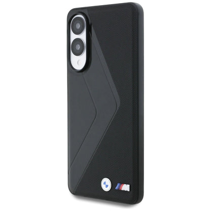 BMW Leather Oversized Stripes MagSafe case for Samsung Galaxy S25 Edge - black_1