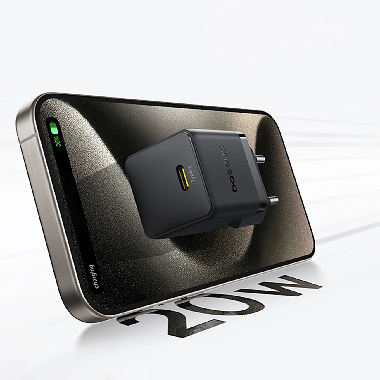 Baseus Palm 1C 20W Wall Charger (with Baseus Mini White USB-C 60W (20V/3A) 1m Cable) - Black_9