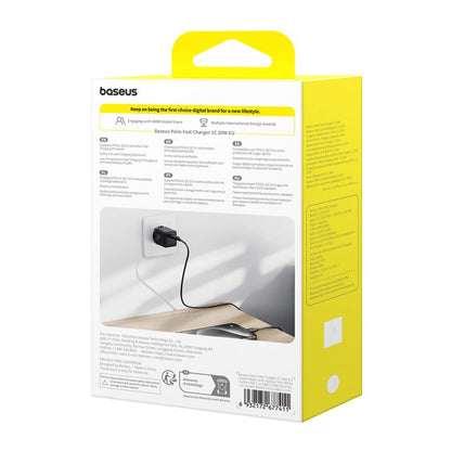 Baseus Palm 1C 20W Wall Charger (with Baseus Mini White USB-C 60W (20V/3A) 1m Cable) - Black_7