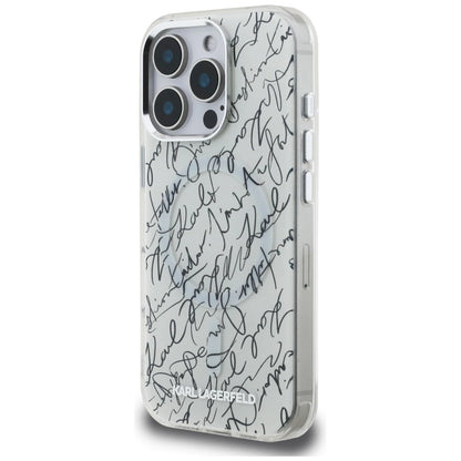 Karl Lagerfeld IML Karl Script Pattern MagSafe Case for iPhone 16 Pro - White_1