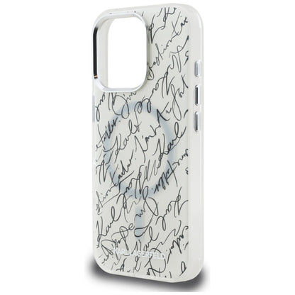 Karl Lagerfeld IML Karl Script Pattern MagSafe Case for iPhone 16 Pro - White_5