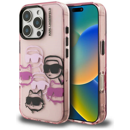 Karl Lagerfeld IML Multi K&amp;C Head Pattern Case for iPhone 16 Pro Max - Pink_0