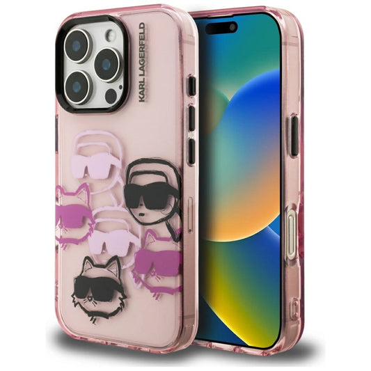 Karl Lagerfeld IML Multi K&amp;C Head Pattern Case for iPhone 16 Pro - Pink_0