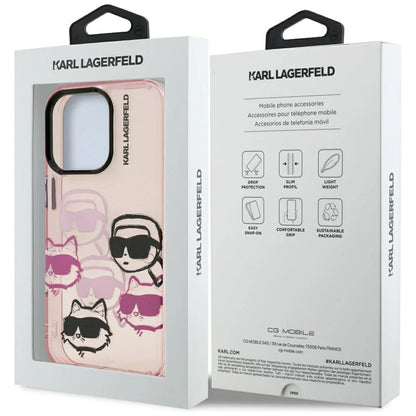 Karl Lagerfeld IML Multi K&amp;C Head Pattern Case for iPhone 16 Pro - Pink_7