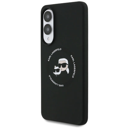 Karl Lagerfeld Silicone nauble Heads And Circle MagSafe case for Samsung Galaxy S25 Edge - black_1
