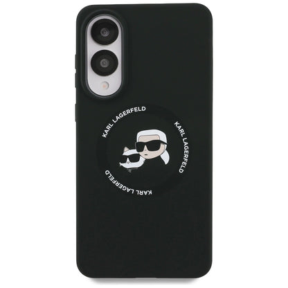 Karl Lagerfeld Silicone nauble Heads And Circle MagSafe case for Samsung Galaxy S25 Edge - black_2