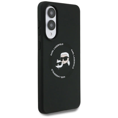 Karl Lagerfeld Silicone nauble Heads And Circle MagSafe case for Samsung Galaxy S25 Edge - black_3