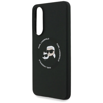 Karl Lagerfeld Silicone nauble Heads And Circle MagSafe case for Samsung Galaxy S25 Edge - black_5
