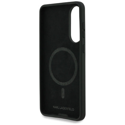 Karl Lagerfeld Silicone nauble Heads And Circle MagSafe case for Samsung Galaxy S25 Edge - black_6