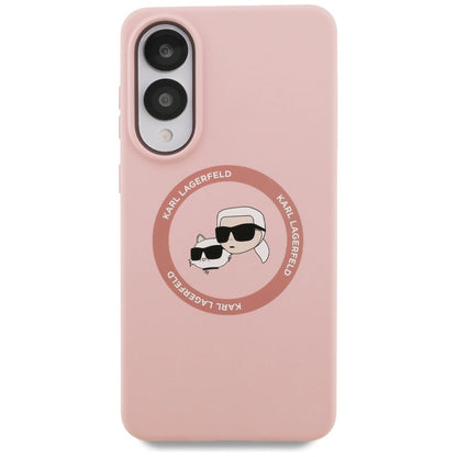 Karl Lagerfeld Silicone Nauble Heads And Circle MagSafe Case for Samsung Galaxy S25 Edge - Pink_2