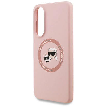 Karl Lagerfeld Silicone Nauble Heads And Circle MagSafe Case for Samsung Galaxy S25 Edge - Pink_5