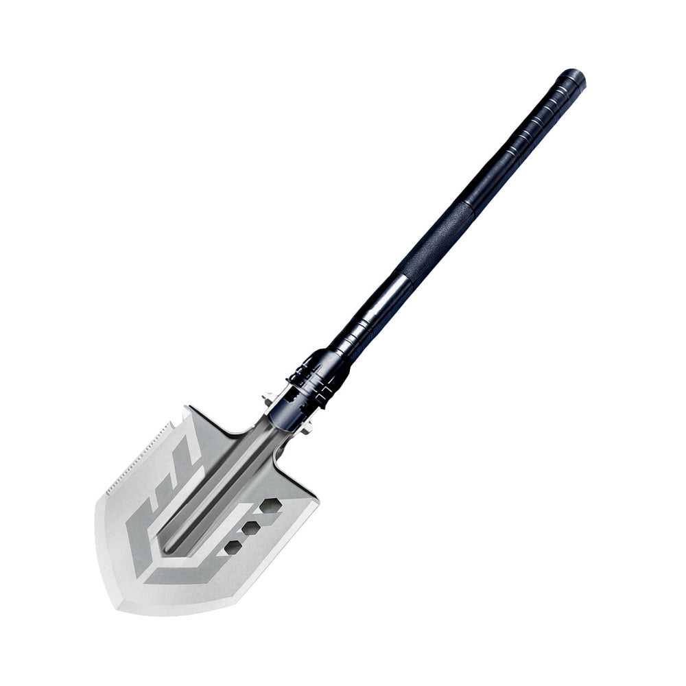 Wozinsky WSS-211 survival bushcraft shovel multifunctional knife breaker flint whistle harpoon 21 in 1 - gray_1