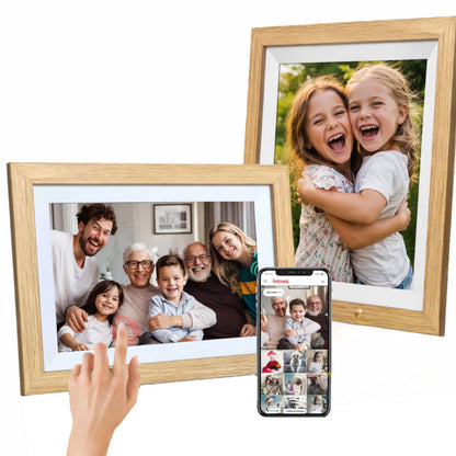 Wozinsky WRC-32 10.1" Digital Photo Frame with Frameo 32GB App - Light Brown_0