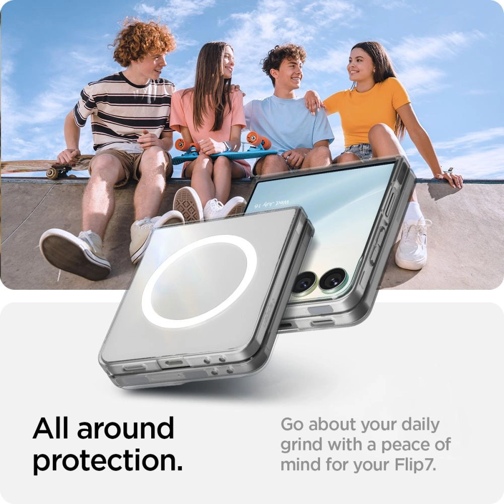 Spigen AirSkin Mag MagSafe Case for Samsung Galaxy Z Flip 7 - Clear and White_14
