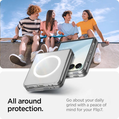 Spigen AirSkin Mag MagSafe Case for Samsung Galaxy Z Flip 7 - Clear and White_14