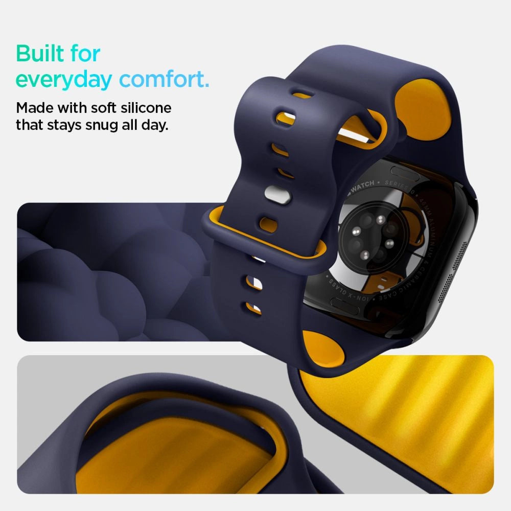 Spigen Nano Pop Strap for Apple Watch 44 / 45 / 46 / 49 mm - Navy Blue and Yellow_10
