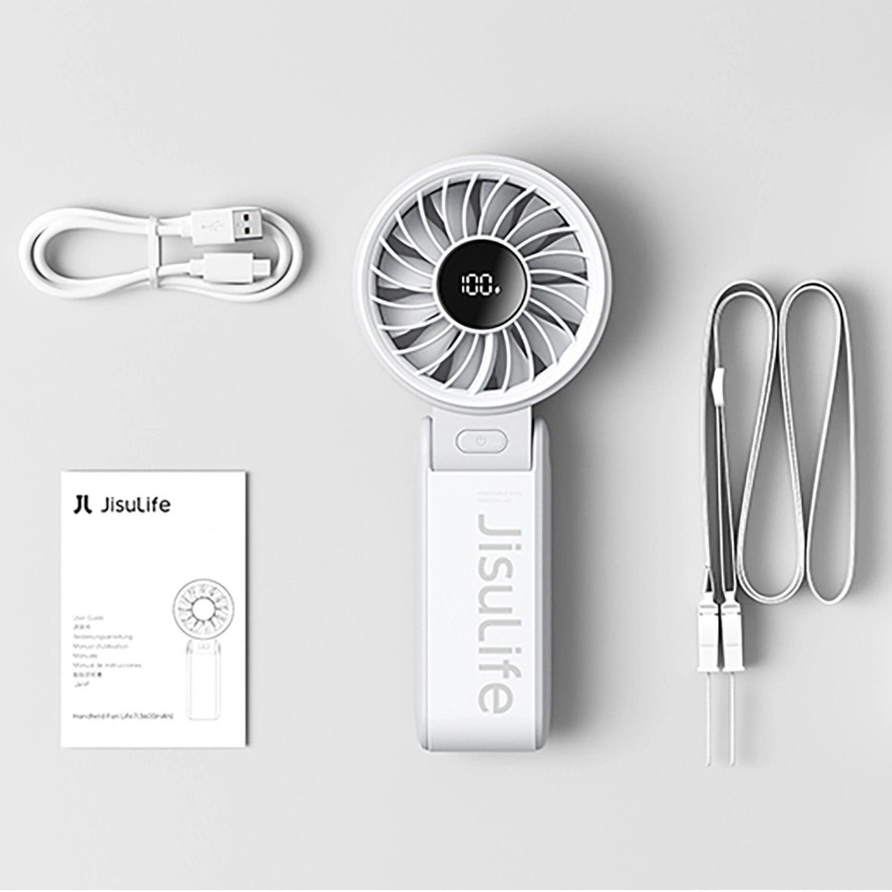 Jisulife Handheld Fan Life7 3600mAh Portable USB Fan - Gray_2