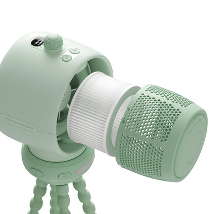 Jisulife Stroller Fan Life2S 5000mAh with Flexible Legs, Desk, Stroller, Filter - Green_5
