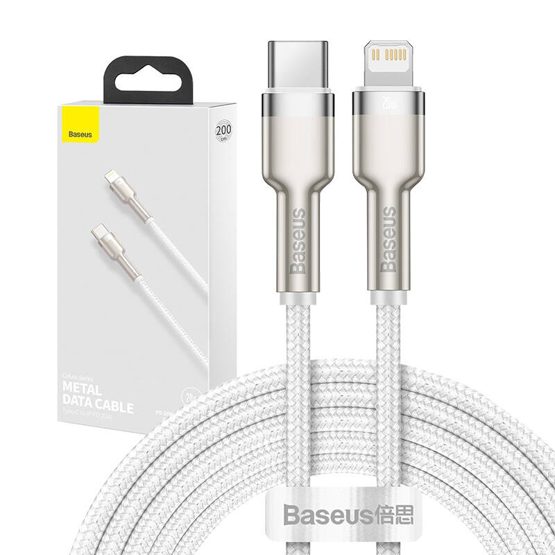 USB-C cable for Lightning Baseus Cafule, PD, 20W, 2m (white)_20